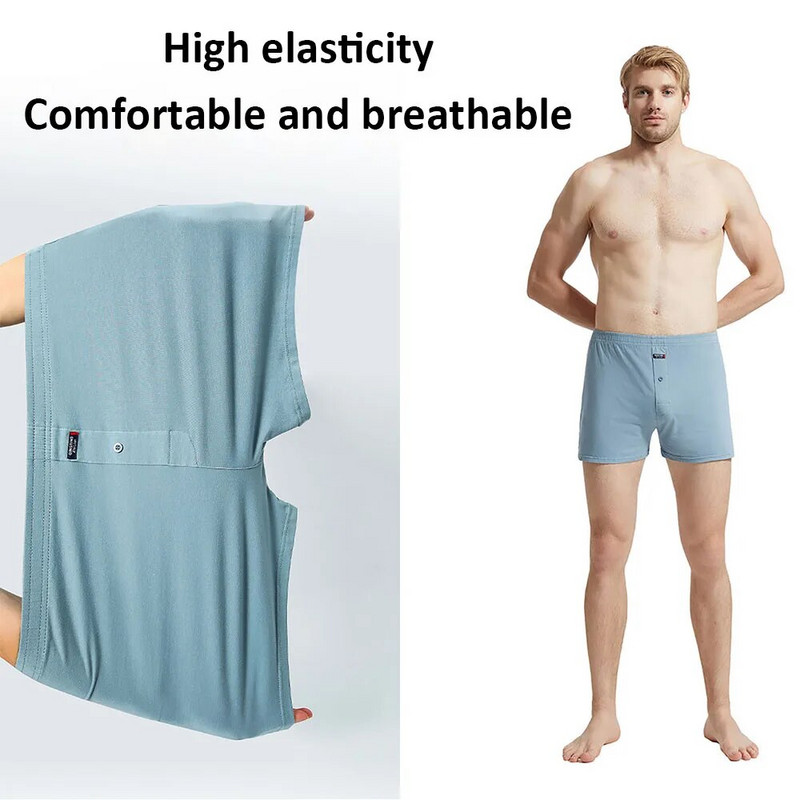 Pidžama hlače od 100% pamuka 4XL Široke udobne bokserice i gaćice Prozračne donji dio međunožja na kopčanje Muške gaćice Donje rublje za spavanje