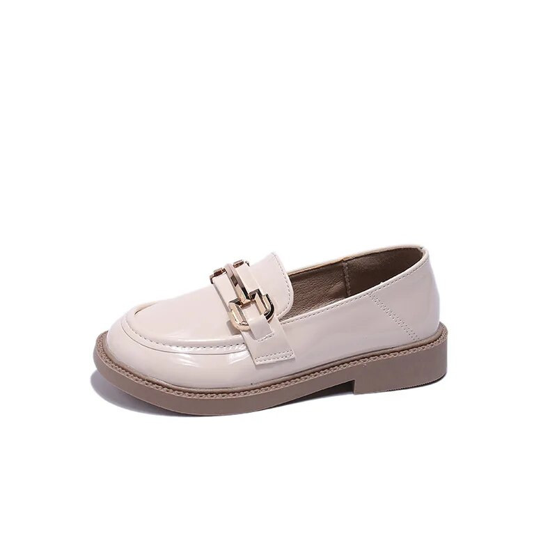 Skolas apavi meitenei rudens melni klaipi Princese Neslīdoši plakani apavi bērniem Maziem bērniem Modes ikdienas glancēti skolas apavi