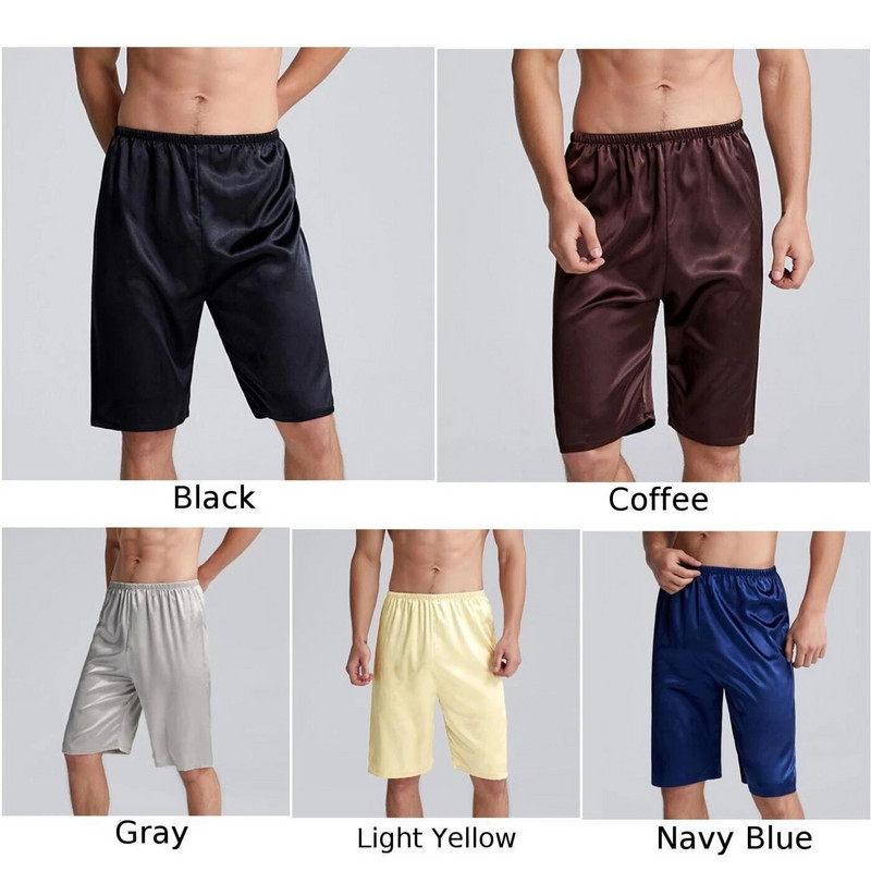 Vīriešu guļamveļa mājas zīda satīna pidžamas šorti Vasaras apģērbi elpojoši jauni vīriešu guļamveļa naktsveļa guļamveļa
