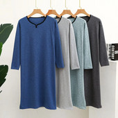 Őszi és téli színes vastagított gombos gallér hosszú ujjú molett egyrészes pizsama otthoni szabadidő fürdőköpeny hálóing