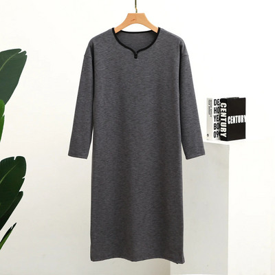 Őszi és téli színes vastagított gombos gallér hosszú ujjú molett egyrészes pizsama otthoni szabadidő fürdőköpeny hálóing