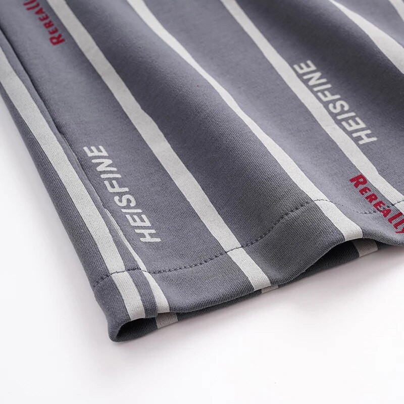 Velika veličina L-3XL Jesenski pleteni pamučni komplet pidžama Muška odjeća za spavanje dugih rukava Noćna odijela na pruge Pidžame Domaća odjeća