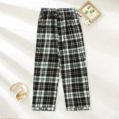 Pidžama hlače Muške flanelske pamučne jesenske i zimske četkane karirane duge hlače Topla kućna odjeća Hlače Muška spavaća odjeća Pidžama Homme