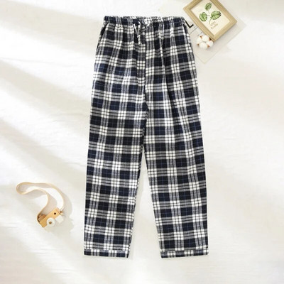 Pidžama hlače Muške flanelske pamučne jesenske i zimske četkane karirane duge hlače Topla kućna odjeća Hlače Muška spavaća odjeća Pidžama Homme