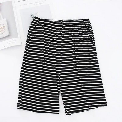 Ljetne muške pidžame Prevelike široke kućne kratke hlače s pet točaka, ležerne, tanke, modalne pruge, prozračne kućne hlače