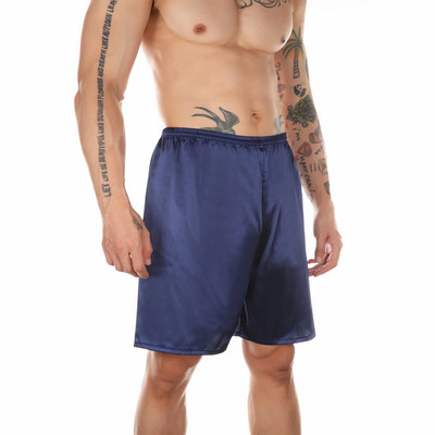 CLEVER-MENMODE Naktsveļa Satīna Pidžamas Šorti Vīriešu guļambikses Mājas Pidžamas Lounge Mājas apģērbi Bokseri Īsas bikses