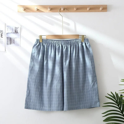 100 KG nove ljetne muške kratke hlače od 100% pamučne tkanine, tanke, prozračne, veće veličine, jednostavne rešetkaste kućne hlače, pidžame, hlače za spavanje