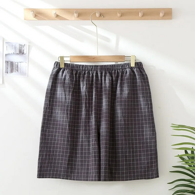 100 KG nove ljetne muške kratke hlače od 100% pamučne tkanine, tanke, prozračne, veće veličine, jednostavne rešetkaste kućne hlače, pidžame, hlače za spavanje