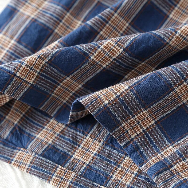 100 KG nove ljetne muške kratke hlače od 100% pamučne tkanine, tanke, prozračne, veće veličine, jednostavne rešetkaste kućne hlače, pidžame, hlače za spavanje