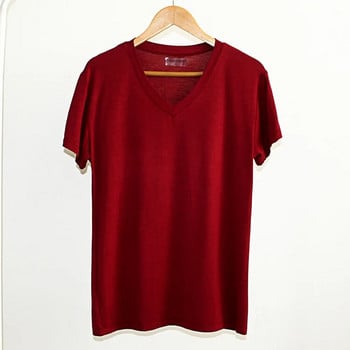 Νέο καλοκαιρινό ανδρικό μπλουζάκι μοντάλ με λαιμόκοψη V με κοντό μανίκι λεπτό casual μονόχρωμο ανοιξιάτικο και φθινοπωρινό πουκάμισο με φαρδιά μπλούζα ύπνου