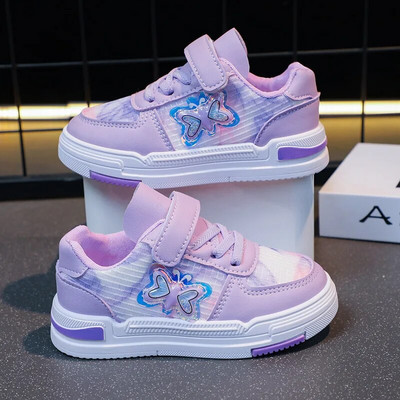 Dječje tenisice Butterfly Sweet Girls Sneakers Hook & Loop Spring Simple 2023 Dječje cipele Princess Ležerne sportske cipele Korean