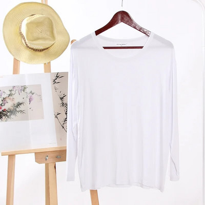 Nova modalna muška pidžama s okruglim izrezom, ležerna majica dugih rukava, velike veličine, široke jednobojne majice, odjeća za kućne usluge, muška odjeća