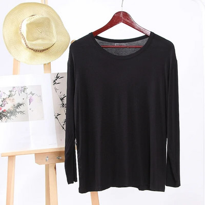 Nova modalna muška pidžama s okruglim izrezom, ležerna majica dugih rukava, velike veličine, široke jednobojne majice, odjeća za kućne usluge, muška odjeća