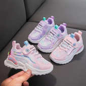 Mood lapsed tossud tüdrukud roosad kooli vabaajajalatsid õues hingavad jooksujalatsid Pehmed tennised, libisemiskindlad lastejalatsid