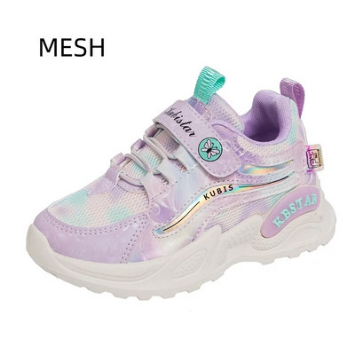 Mood lapsed tossud tüdrukud roosad kooli vabaajajalatsid õues hingavad jooksujalatsid Pehmed tennised, libisemiskindlad lastejalatsid