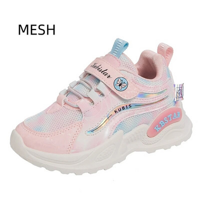 Mood lapsed tossud tüdrukud roosad kooli vabaajajalatsid õues hingavad jooksujalatsid Pehmed tennised, libisemiskindlad lastejalatsid