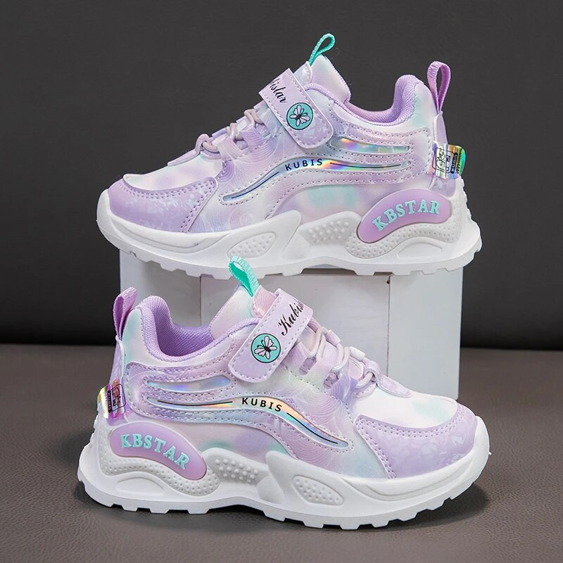 Mood lapsed tossud tüdrukud roosad kooli vabaajajalatsid õues hingavad jooksujalatsid Pehmed tennised, libisemiskindlad lastejalatsid