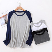 Uus Modal suvine meeste pidžaamatopsid pikkade varrukatega T-särk Meeste kaelusega ühevärviline vabaaja aluspesu Suures suuruses riided kodukandmine