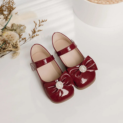 Djevojčice Mary Jane cipele s četvrtastim prstima Biserne ravne jesenske dječje elegantne dječje cipele Dječje Princess plitke PU prozračne kožne cipele