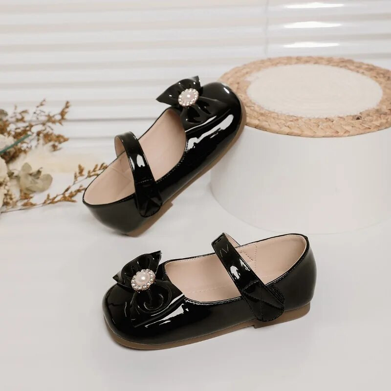 Djevojčice Mary Jane cipele s četvrtastim prstima Biserne ravne jesenske dječje elegantne dječje cipele Dječje Princess plitke PU prozračne kožne cipele
