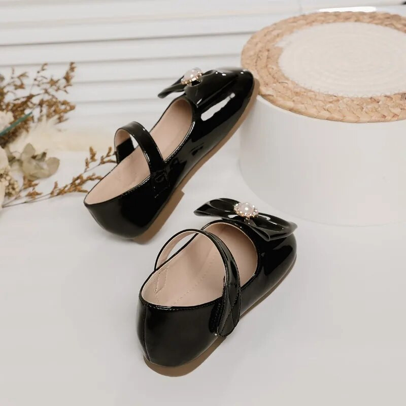 Djevojčice Mary Jane cipele s četvrtastim prstima Biserne ravne jesenske dječje elegantne dječje cipele Dječje Princess plitke PU prozračne kožne cipele