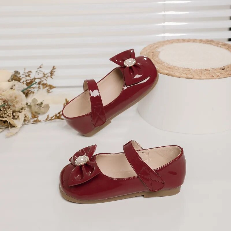 Djevojčice Mary Jane cipele s četvrtastim prstima Biserne ravne jesenske dječje elegantne dječje cipele Dječje Princess plitke PU prozračne kožne cipele