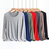 Modalne pidžame dugih rukava Odjeća velikih veličina Muška spavaća odjeća Jesen široki pulover s okruglim izrezom Donji dio majice Domaća odjeća Gornji dijelovi