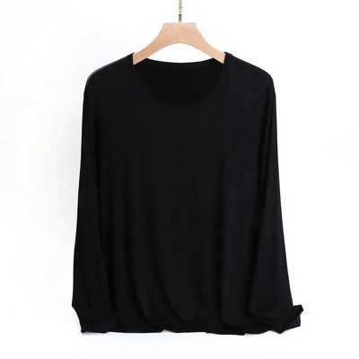 Modalne pidžame dugih rukava Odjeća velikih veličina Muška spavaća odjeća Jesen široki pulover s okruglim izrezom Donji dio majice Domaća odjeća Gornji dijelovi