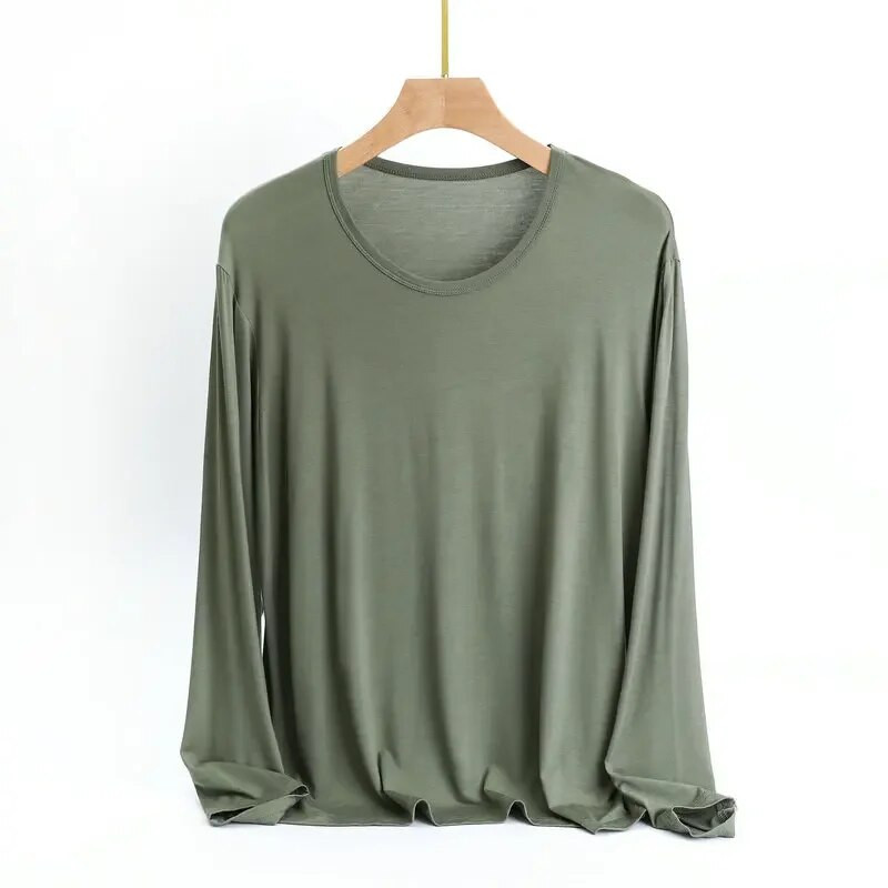 Modalne pidžame dugih rukava Odjeća velikih veličina Muška spavaća odjeća Jesen široki pulover s okruglim izrezom Donji dio majice Domaća odjeća Gornji dijelovi