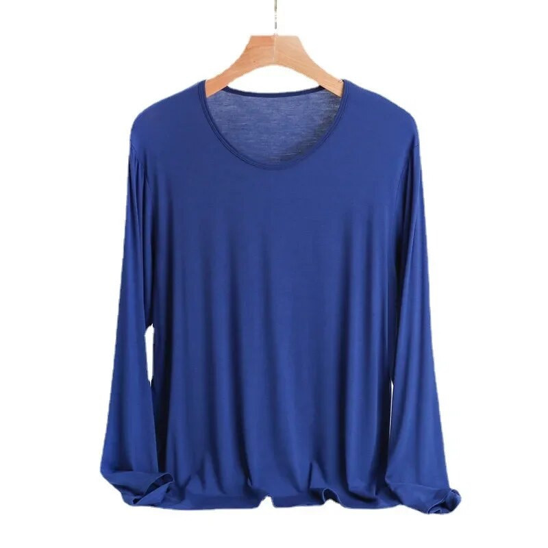 Modalne pidžame dugih rukava Odjeća velikih veličina Muška spavaća odjeća Jesen široki pulover s okruglim izrezom Donji dio majice Domaća odjeća Gornji dijelovi