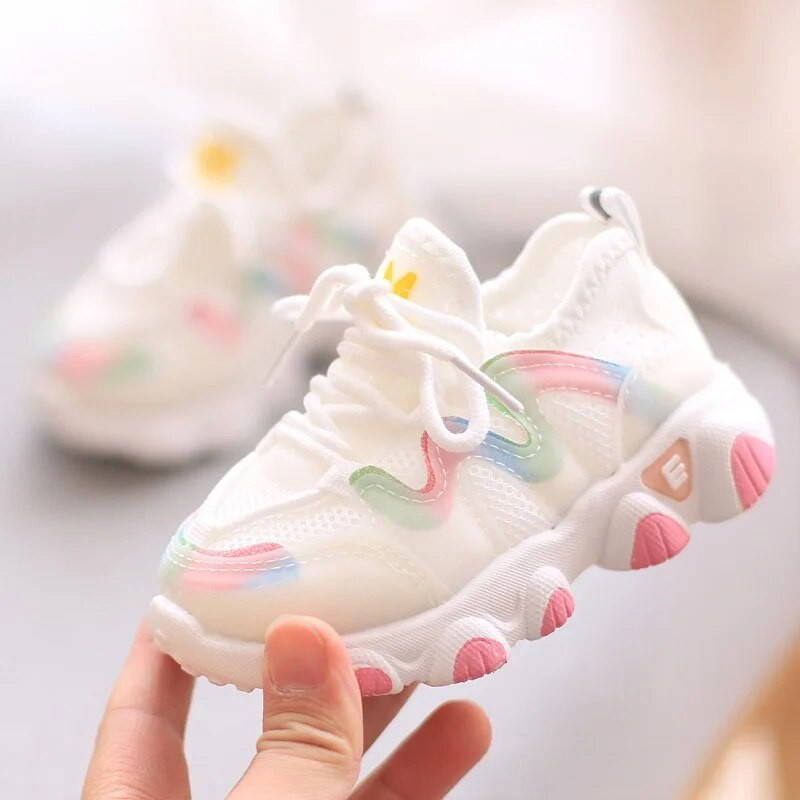 Lapsed Valged kingad Tüdrukute Korea stiil Kevad-sügis hingavad vabaaja spordijalatsid Laste üliõpilased lauajalatsid أحذية غير رسمية