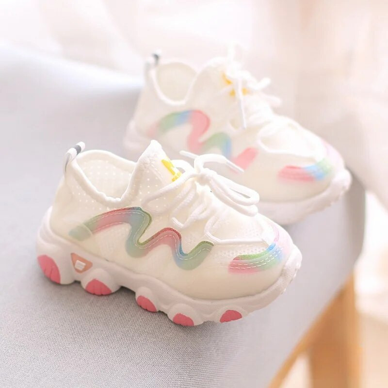 Lapsed Valged kingad Tüdrukute Korea stiil Kevad-sügis hingavad vabaaja spordijalatsid Laste üliõpilased lauajalatsid أحذية غير رسمية