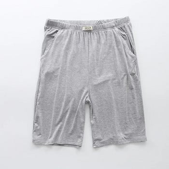 Fdfklak Лятно късо долнище за сън Мъжки меки модални домашни шорти за мъже Черни/сиви пижами Панталони Модни големи размери L-4XL