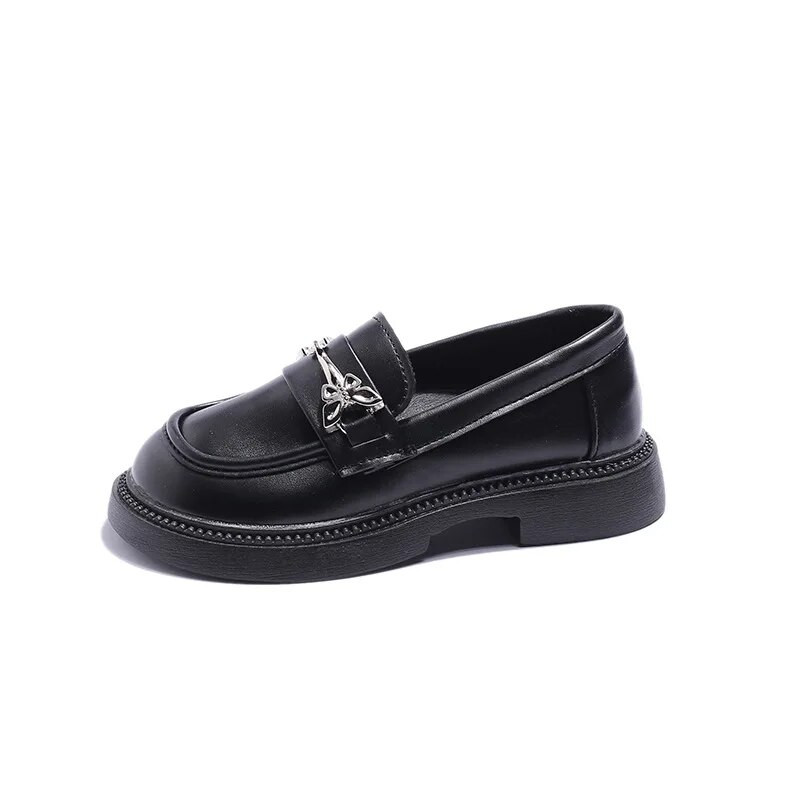 Bērnu modes meiteņu kurpes, melnas, pieskaņotas tauriņš, saldās princeses ballītes kāzu apavi 2023. gada jauni matēti PU ādas apavi bērniem