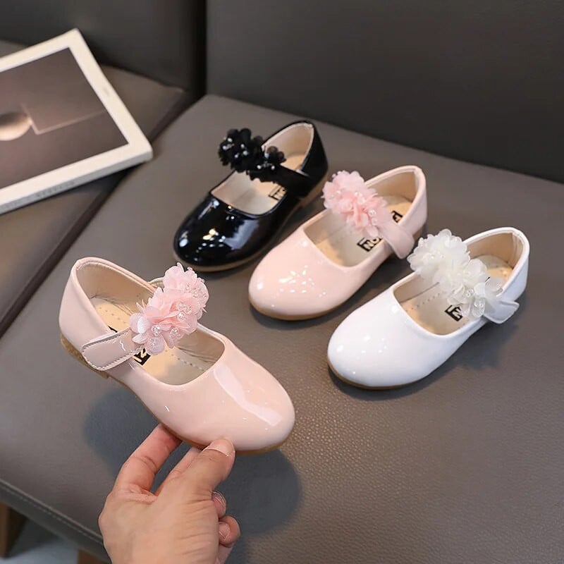 Kožne cipele za djevojčice Proljeće Jesen Dječje Cipele za princeze u obliku cvijeća Slatke elegantne dječje cipele Mary Jane s mekanim potplatom Modne vjenčane cipele