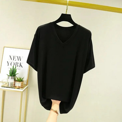 Modal T-shirt kratkih rukava Majice za spavanje za muškarce Ljeto Tanke široke velike veličine Donje rublje s V-izrezom Majice za spavanje Muška odjeća