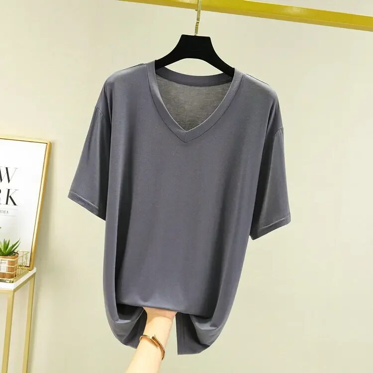 Modal T-shirt kratkih rukava Majice za spavanje za muškarce Ljeto Tanke široke velike veličine Donje rublje s V-izrezom Majice za spavanje Muška odjeća