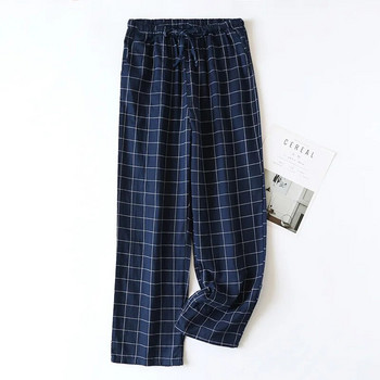Пролет и лято нови мъжки панталони 100% памук карирана пижама панталон памучен ежедневен домашен панталон кариран панталон мъжки пижама панталон