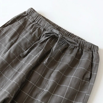 Пролет и лято нови мъжки панталони 100% памук карирана пижама панталон памучен ежедневен домашен панталон кариран панталон мъжки пижама панталон