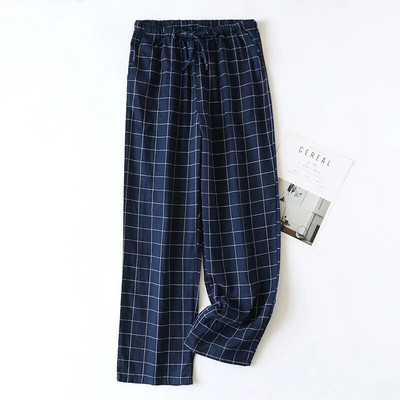 Proljeće i ljeto nove muške hlače 100% pamuk karirane pidžame hlače pamučne ležerne kućne hlače karirane hlače muške pidžame hlače