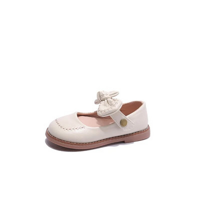 Pavasara rudens meiteņu bantītes ādas apavi Mode Eleganti Kid Mary Jane Flats Black Bērnu baleta kurpes ar āķi un cilpu