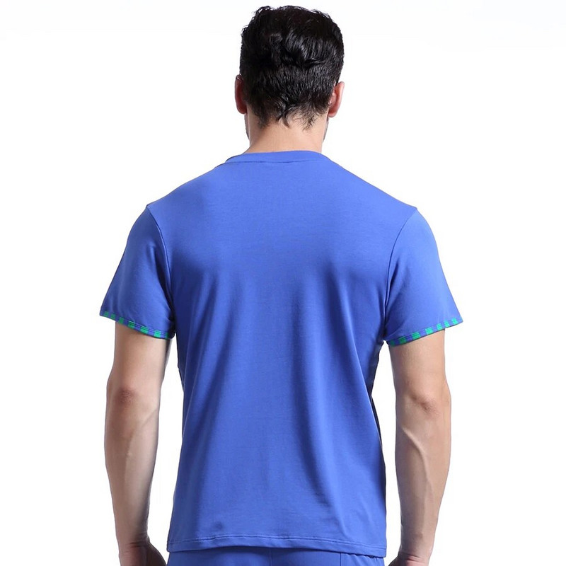 Muška kućna odjeća za slobodno vrijeme Muške seksi pamučne uske noćne majice kratkih rukava Majice za spavanje Marka WJ