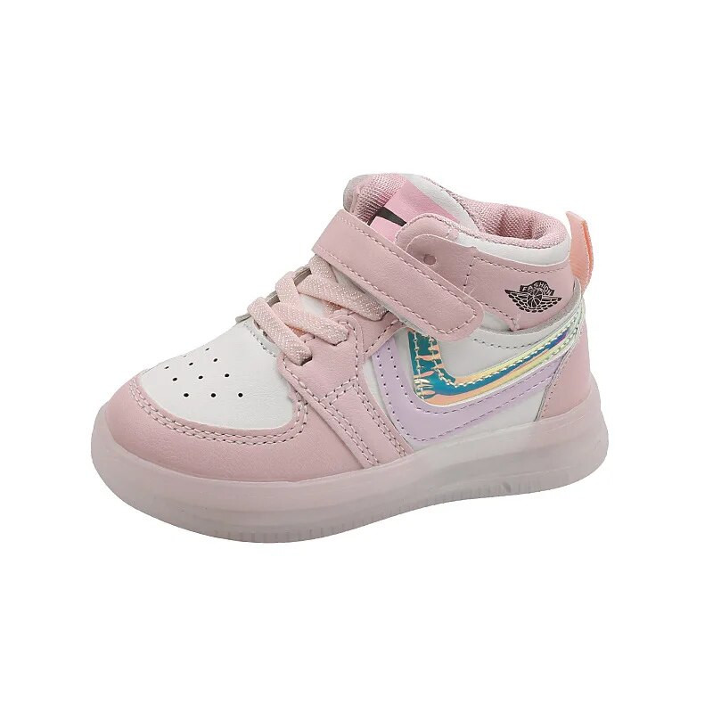 Svetelná ležérna vysoká obuv na platforme pre bábätká pre dievčatá, detské tenisky, batoľacie topánky, detské tenisky pre chlapcov a chlapcov.