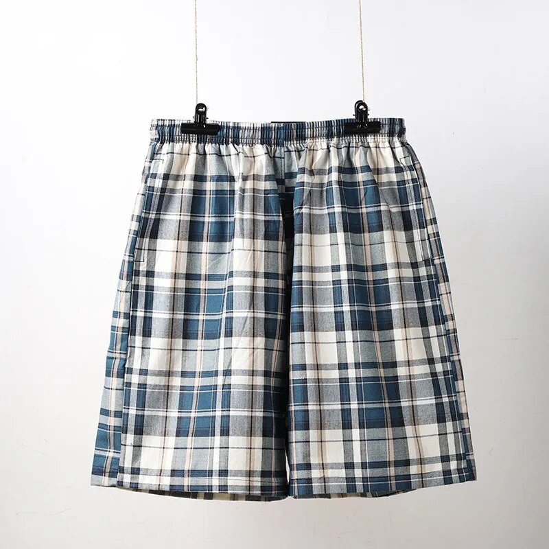 Muško donje rublje Boksačice Ležerne pamučne donjice za spavanje Karirane široke kućne odjeće Muške hlače sa strelicama Prozračne muške kratke hlače za spavanje