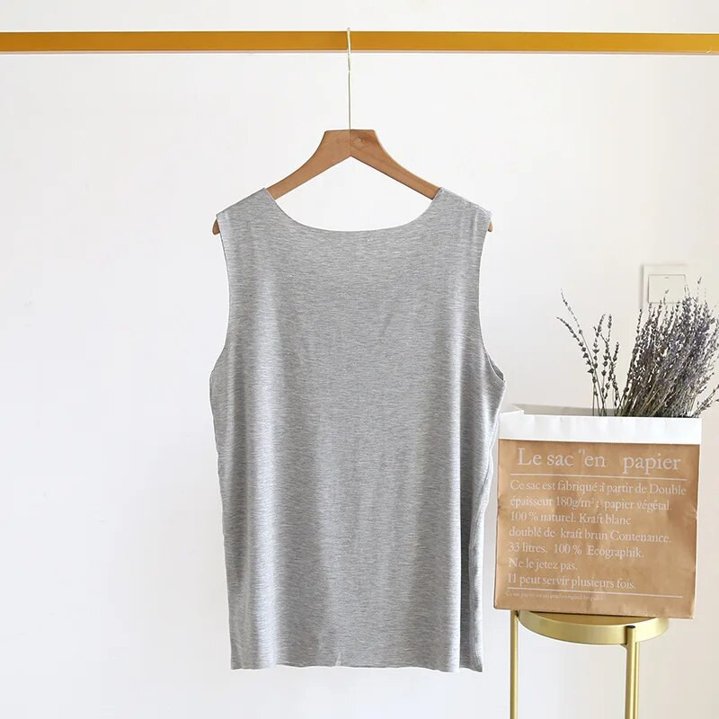 Vīriešu modāls, daudzkrāsains kokvilnas apakšveļas apakšveļa Fitness plati pleci sporta stils vasaras siksna vīriešu naktskrekls