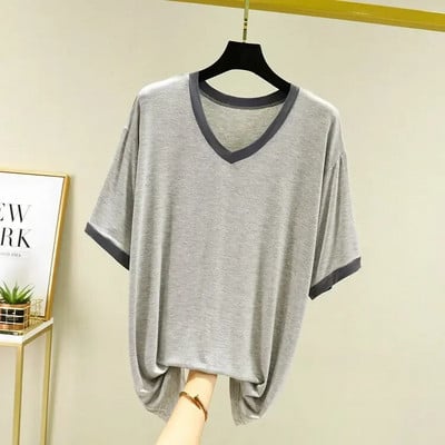 Modalna pamučna pidžama za spavanje, muška majica kratkih rukava, ljetna, tanka, prekomjerna široka muška majica za spavanje