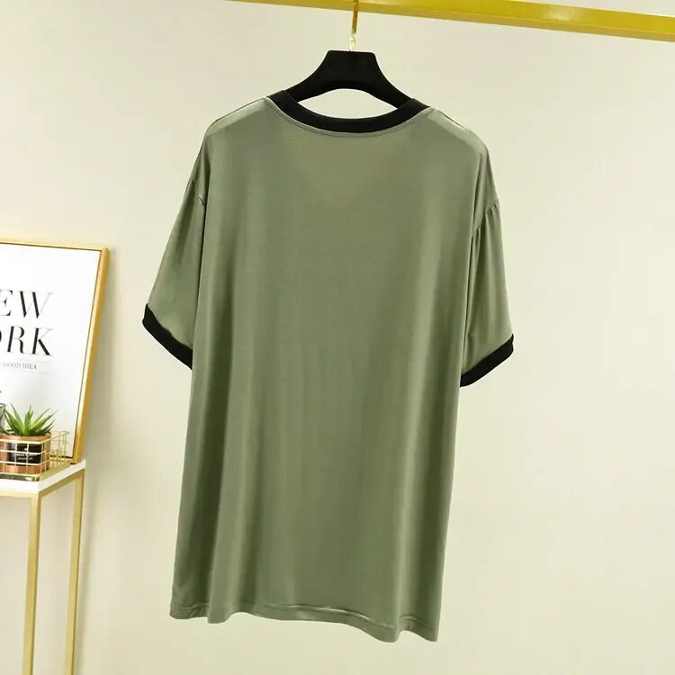 Modalna pamučna pidžama za spavanje, muška majica kratkih rukava, ljetna, tanka, prekomjerna široka muška majica za spavanje