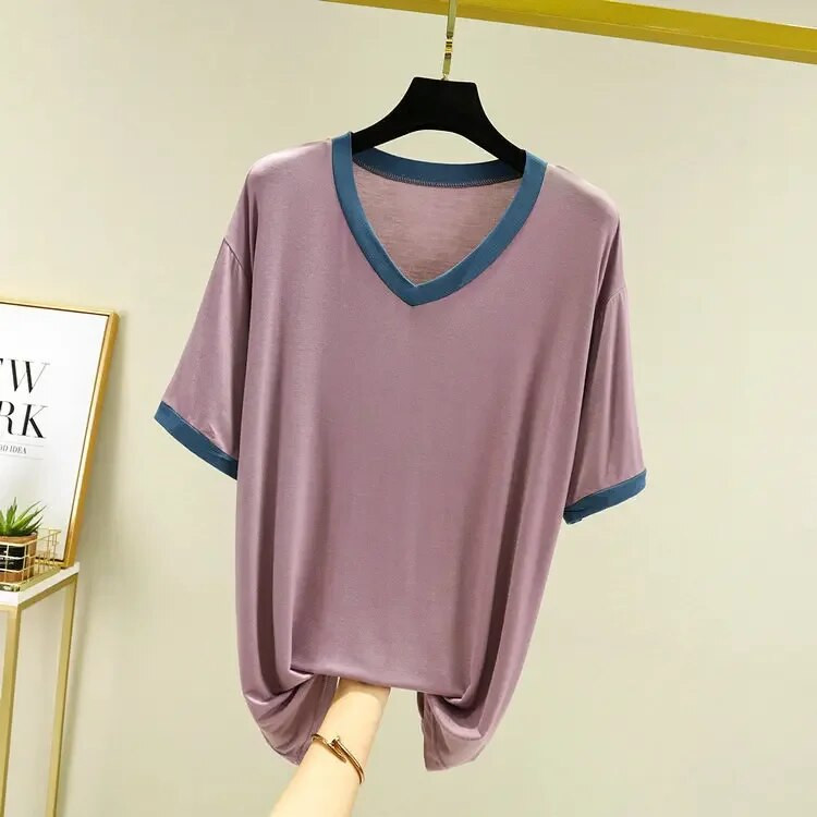 Modalna pamučna pidžama za spavanje, muška majica kratkih rukava, ljetna, tanka, prekomjerna široka muška majica za spavanje