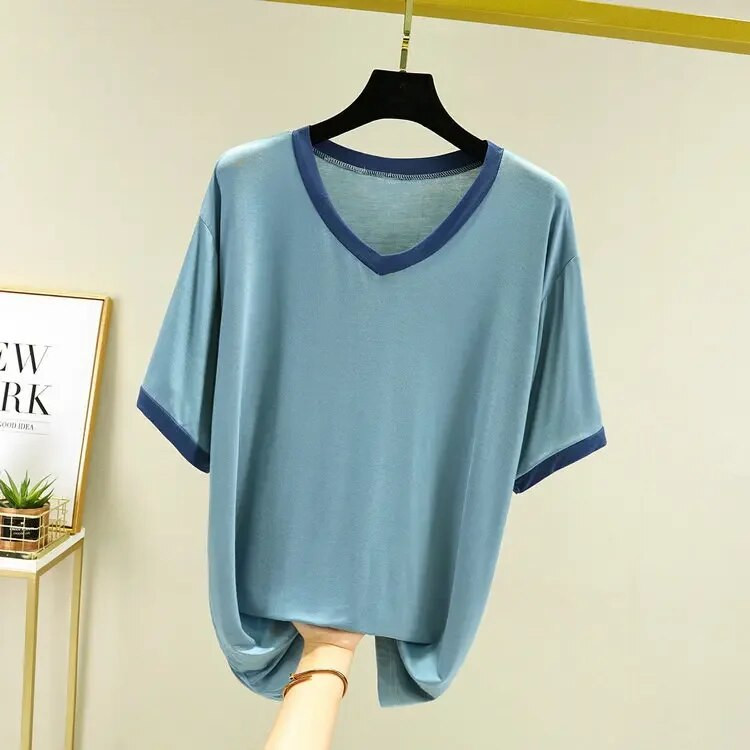 Modalna pamučna pidžama za spavanje, muška majica kratkih rukava, ljetna, tanka, prekomjerna široka muška majica za spavanje