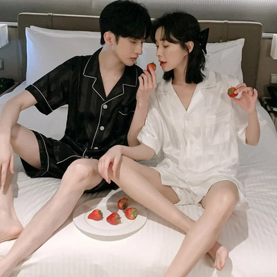 Kompleti pidžama za par za muškarce pidžame salonke spavaćice dugih rukava hlače za spavanje svilene satenske pidžame spavaćice ljubavne pidžame